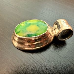 925 Sterling Pendant with Green Stone